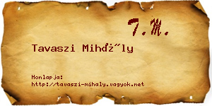 Tavaszi Mihály névjegykártya